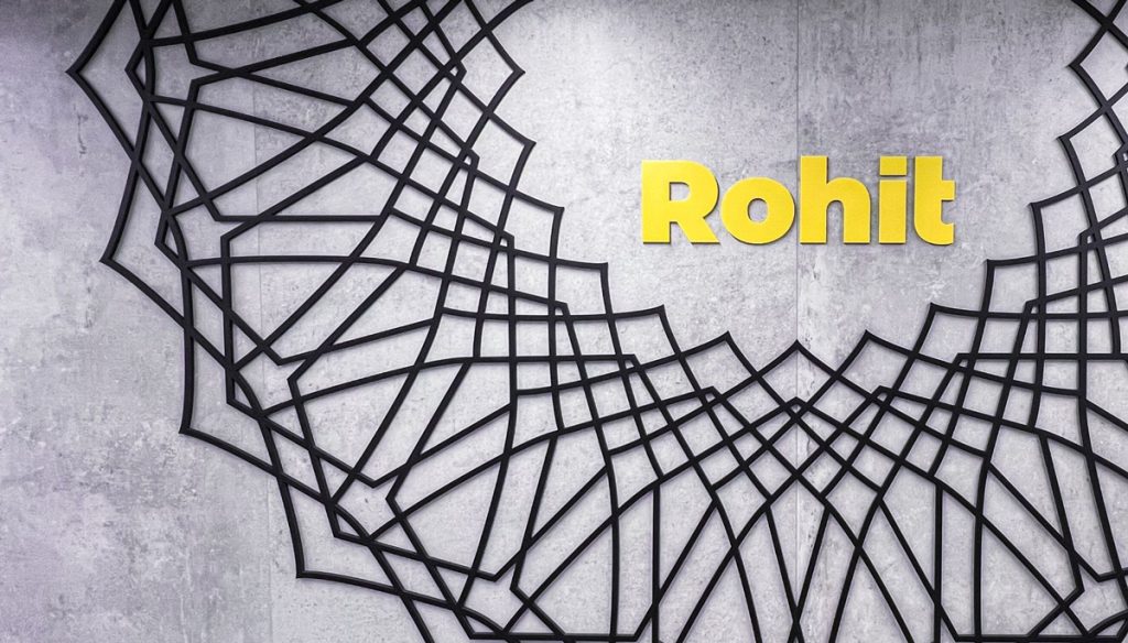 Rohit logo inside mandala at front entrance