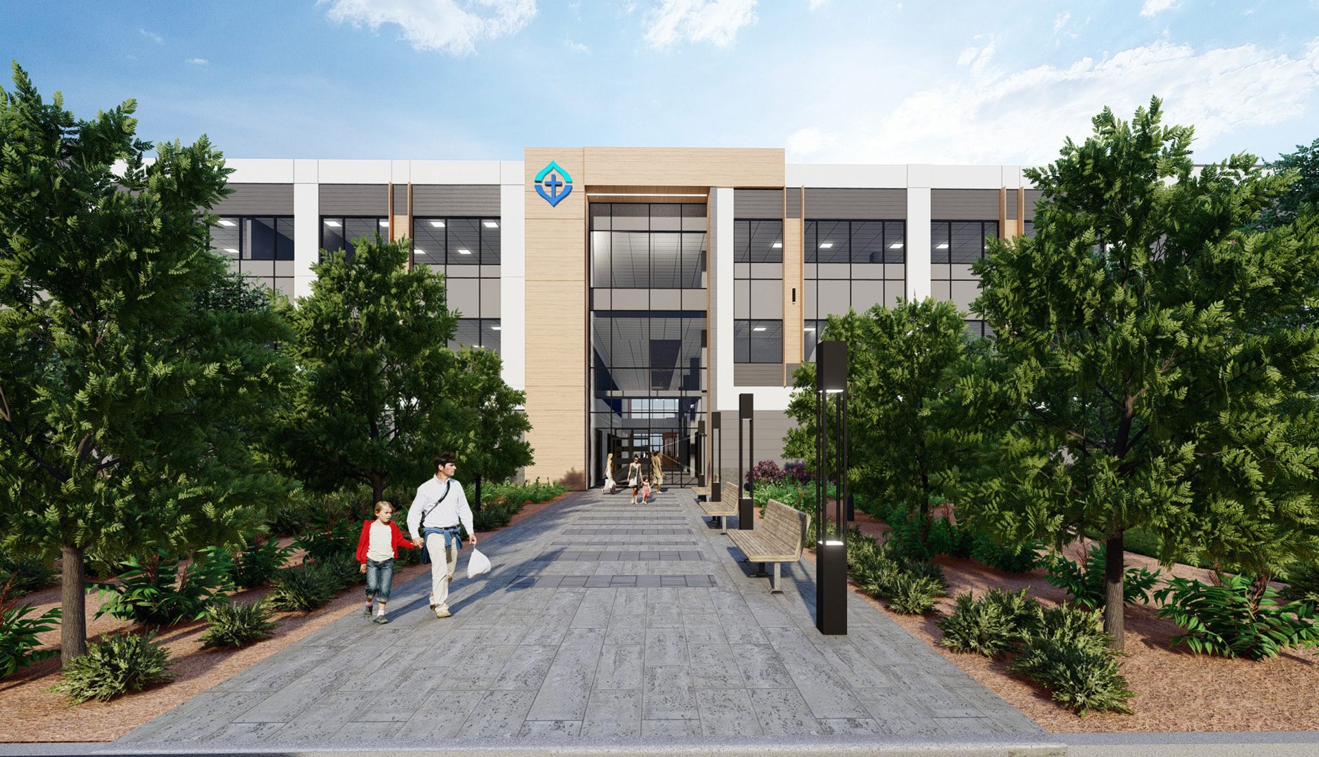 3D rendering of Covenant Health building.