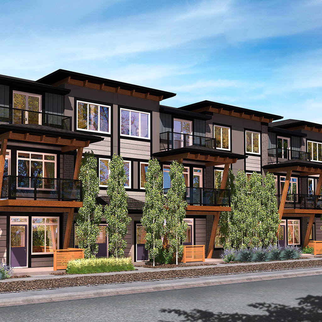 Exterior 3D rendering of the Essential Seton building.